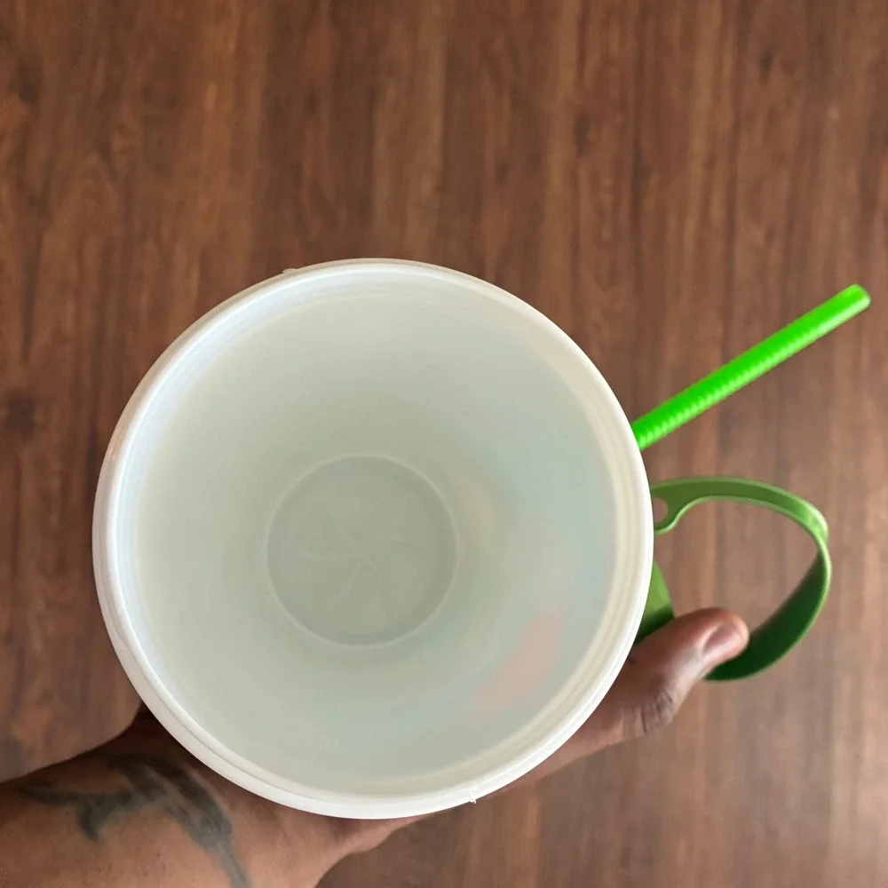 Disney Typhoon Lagoon Mickey Mouse refillable Tumbler lot w/ Green Lid And Straw